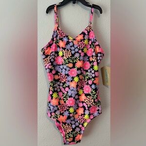 Thereabouts Girls Sweet Daisy One Piece Swimsuit NWT Size XL 16